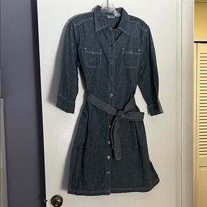 Chico's Dark Denim Long Sleeve Dress